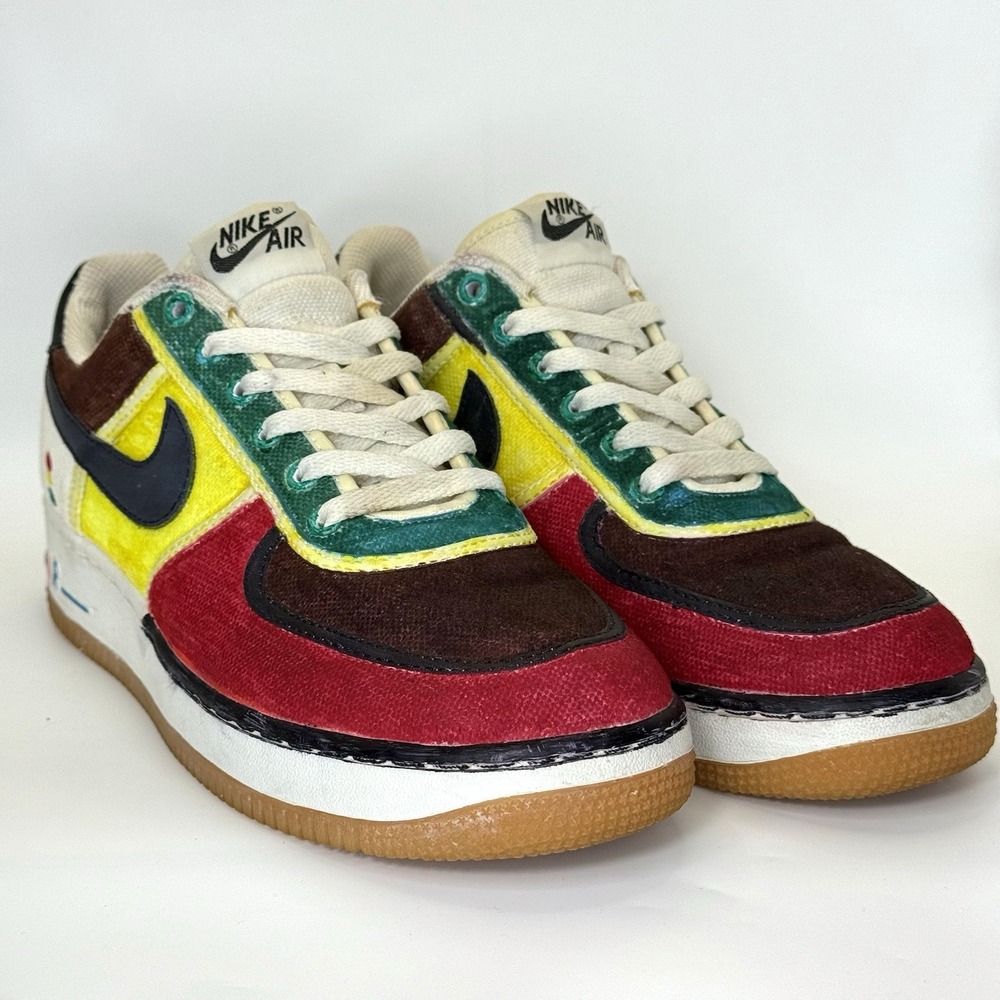 Vintage 2003 Nike Air Force 1 Low‎ Multicolor Canvas Men 7.5 Y2K 307908-101